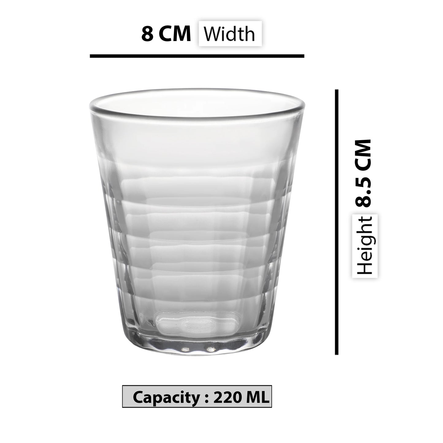 Duralex Prisme Clear Tumbler 220 ML 6 Pcs