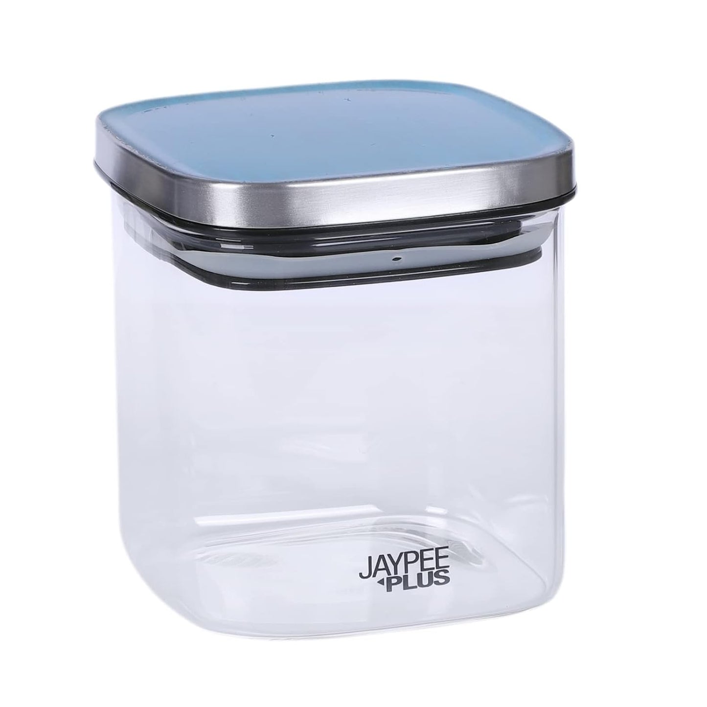 Jaypee Plus Uniklass Klear Square Borosilicate Kitchen Storage Jar Container With Airtight Lid 500ml