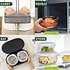 Borosil Pro Borosilicate Glass Lunchbox with Bag | 2 pc Round Container Set (400 ml Each) | Microwave & Dishwasher Safe, Leakproof | Tiffin for Office, School, College | Transparent, Horizontal