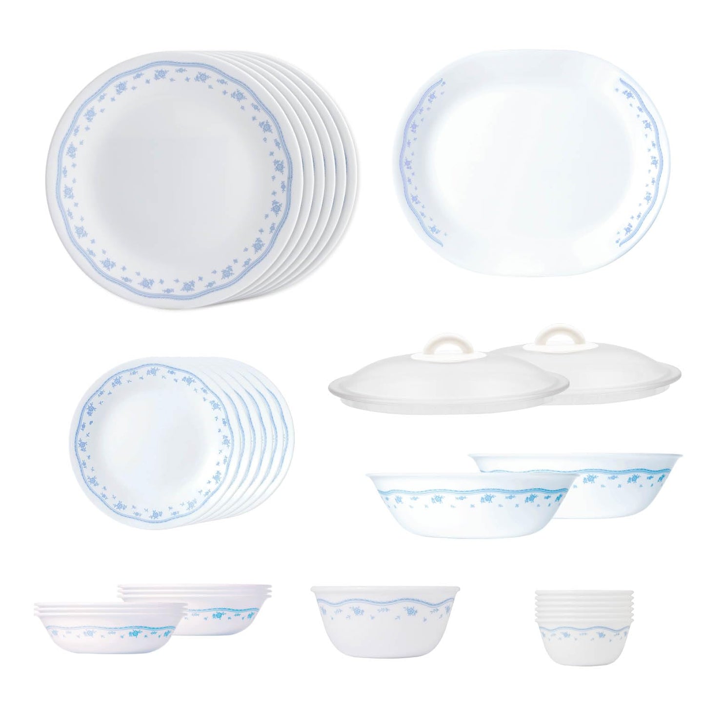 Corelle Morning Blue Glass 30Pcs Dinner Set