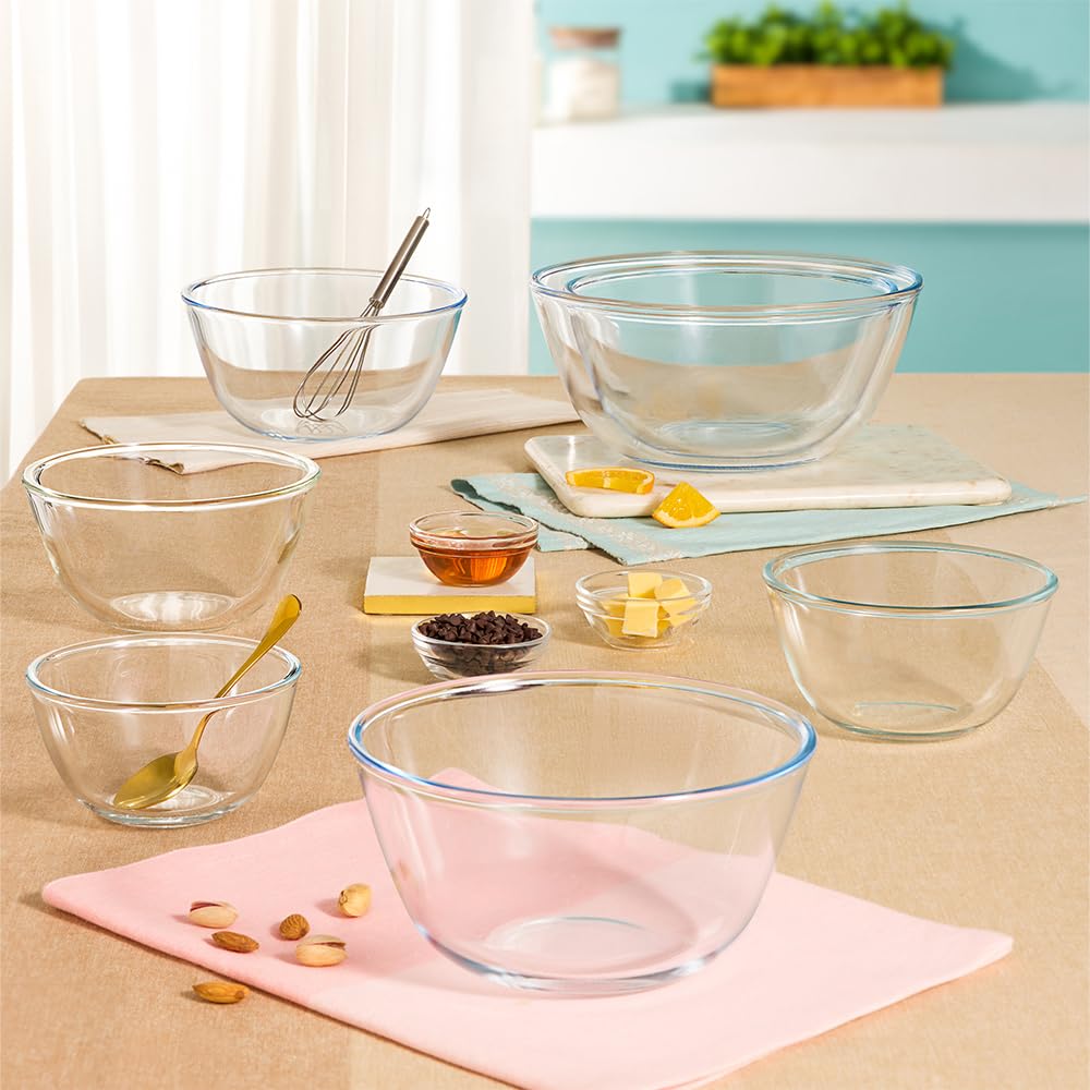 Borosil Glass Mixing & Serving Bowl, Oven & Microwave Safe Bowl, 900 ml, Borosilicate Glass, Clear