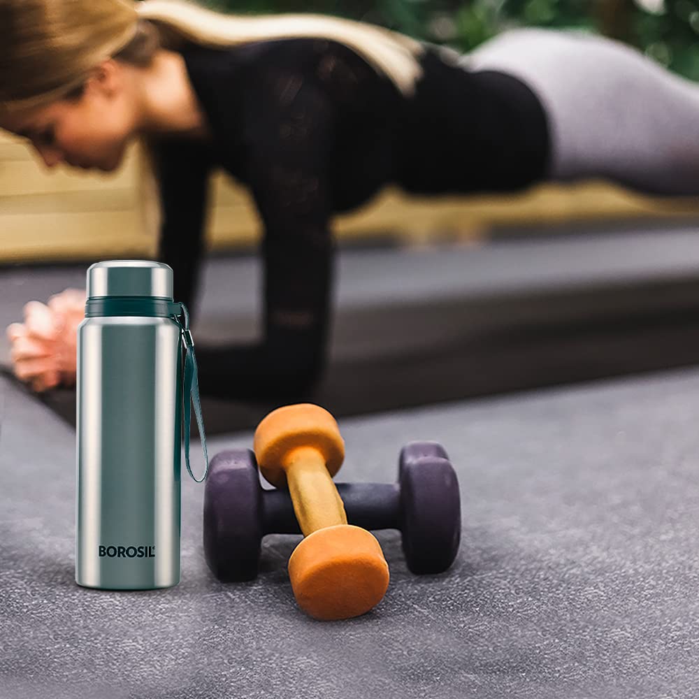 Borosil Hydra Natural Stainless Steel Vacuum Insulated Flask Water Bottle 750ml