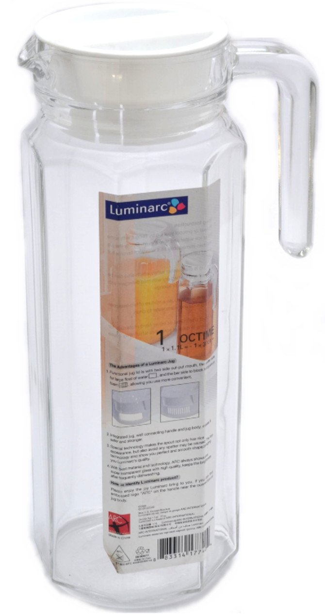 Luminarc Octime Jug with Lid, 1.1 Litres