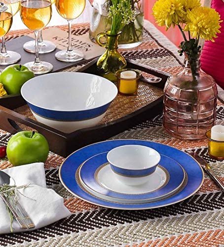 Diva From La Opala Sovrana Ameerah Opalware Sovrana Dinner Set, 33-Pieces, Blue, Standard