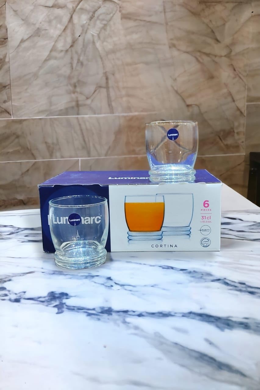Luminarc Cortina Glass Tumbler, Transparent set of 6