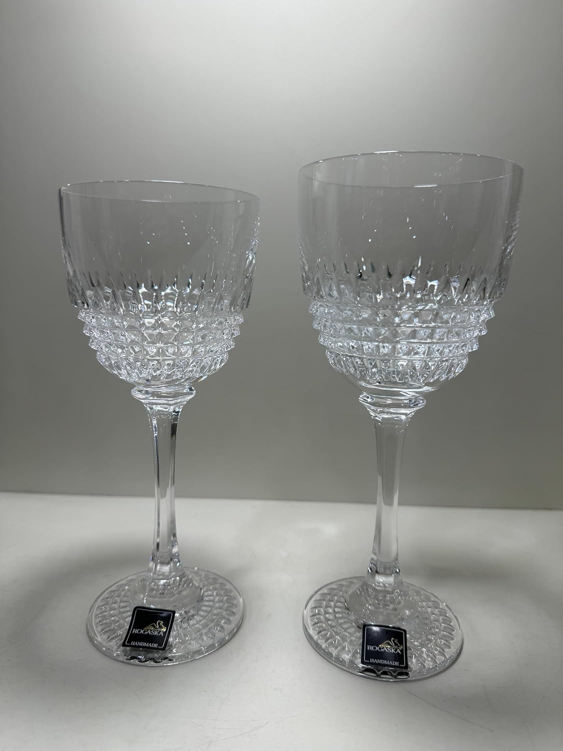 Rogaska Diamonds Wine Glasses Set Of 2