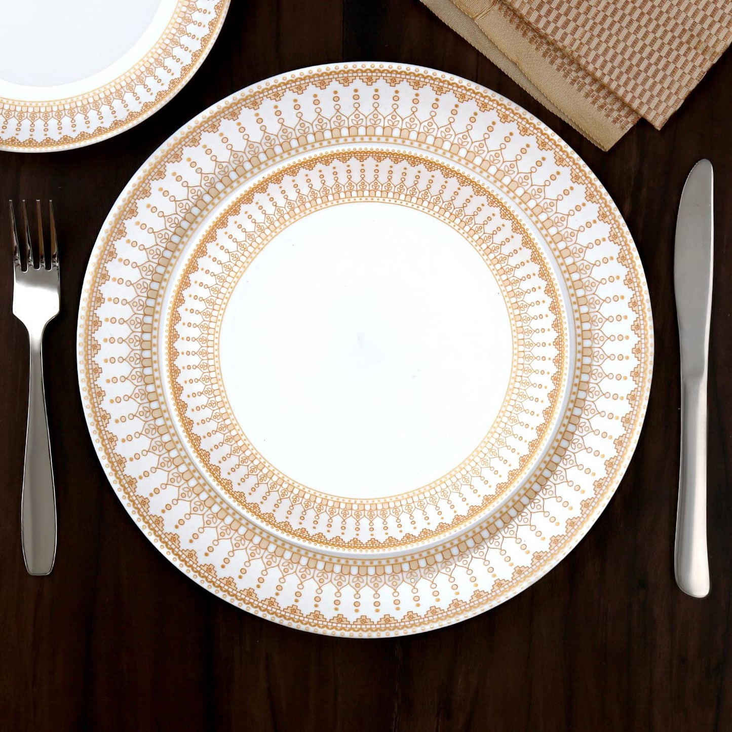 Cello Opalware Divine Series Emperor Dinner Set, 27 Units | Light-Weight, Daily Use Crockery Set for Dining | Microwave and Dishwasher Safe | White Plate and Bowl Set