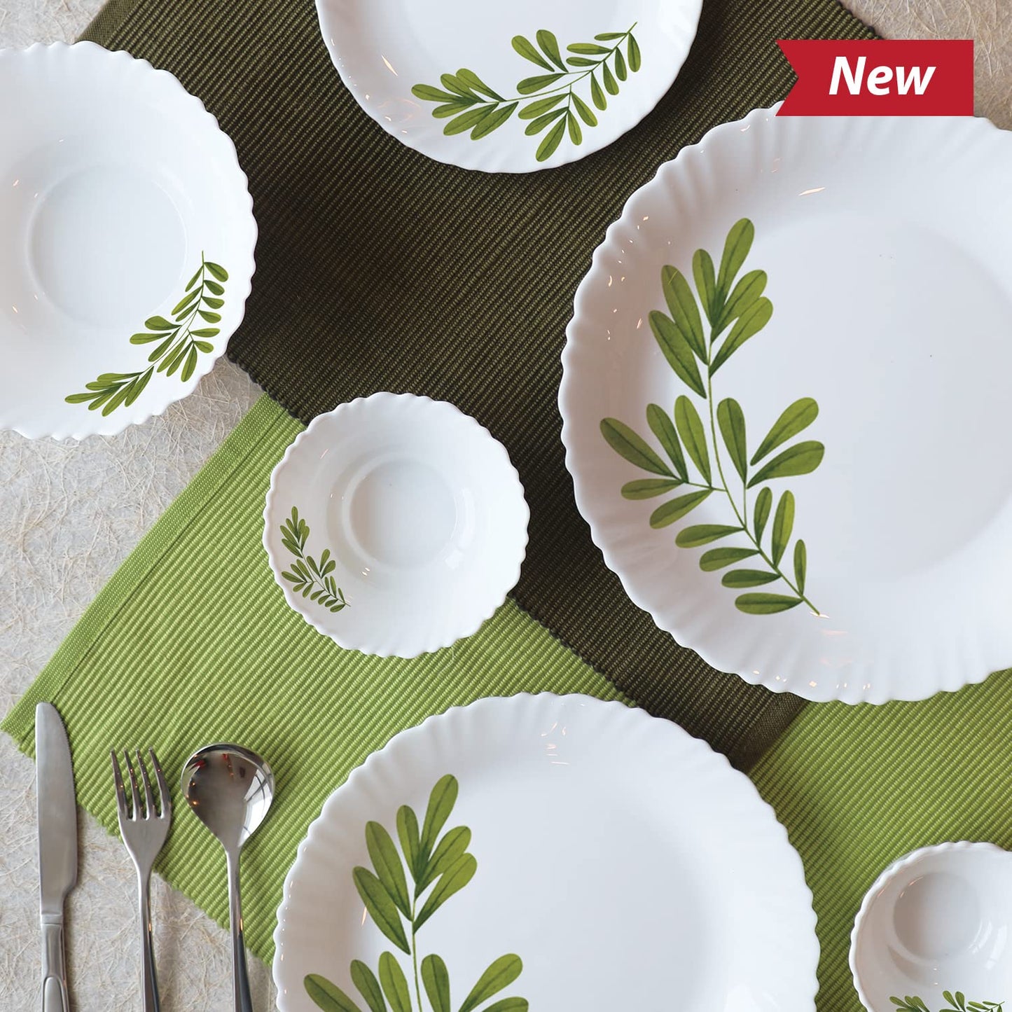 Cello Opalware Dazzle Robina Dinner Set - Pack of 37 Pcs