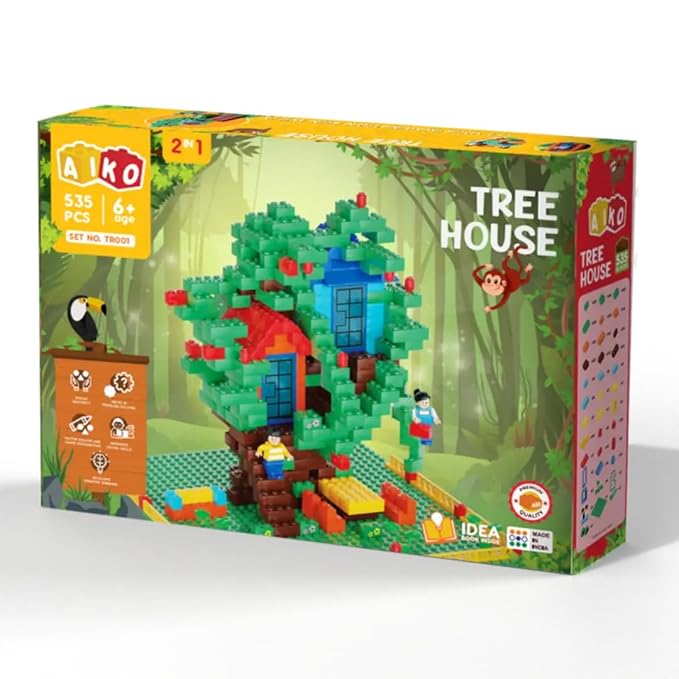 535-Piece Building Treehouse Blocks Set for Kids - Creative STEM Toy for Boys & Girls Ages 6+ - Compatible with Major Brands, Includes Mini Figures & Accessories.