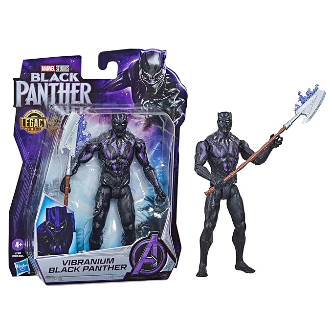 Marvel Black Panther Studios Legacy Collection Vibranium Black Panther Toy, 6-Inch-Scale Action Figure, Toys for Kids Ages 4 and Up