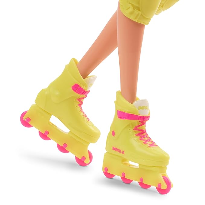 Barbie™ The Movie Doll, Margot Robbie as, Collectible Inline Skating Doll Wearing Leotard, Biker Shorts and Inline Skates