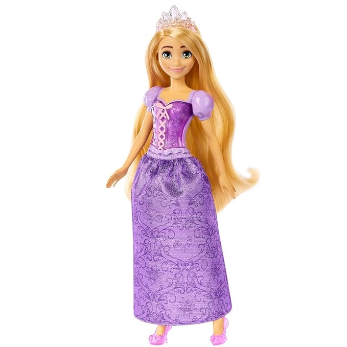 Mattel Disney Princess Dolls, Rapunzel Posable Fashion Doll with Sparkling Clothing&Accessories, Disney Movie Toys