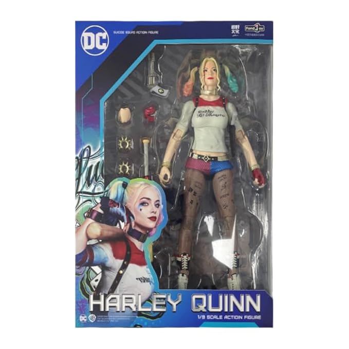 DC Comics Harley Quinn 1/8 Scale Action Figure, 19.5cm Height, Collectible with Accessories, Suicide Squad Edition