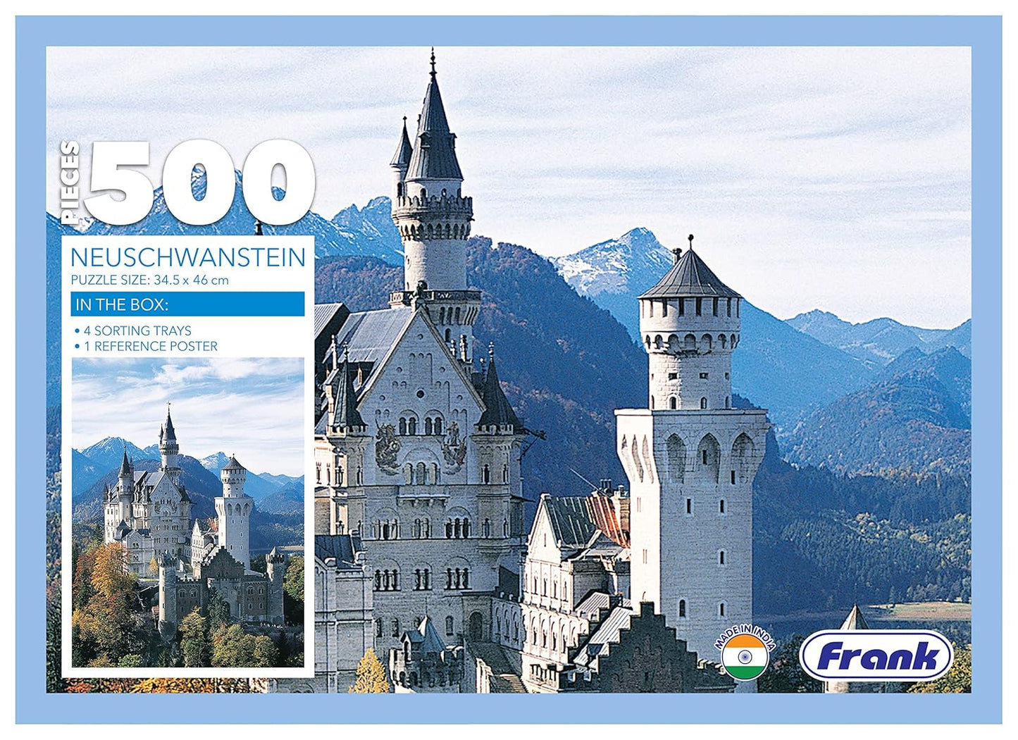 Frank Neuschwanstein 500 Piece Jigsaw Puzzle for Adults & Kids Above 10 Years | Having Realistic Illustrations - Fun & Challenging Puzzle Games for Focus, Memory & Stress Relief | Gifts for Teenagers