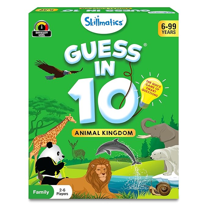 Skillmatics Card Game - Guess in 10 Animal Kingdom, Gifts for 6 Year Olds and Up, Quick Game of Smart Questions, Fun Family Game Visit the Skillmatics Store