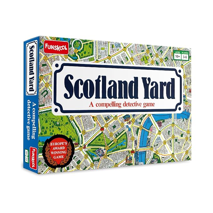 Funskool Games, Scotland Yard, A Compelling Detective and Strategy, Animal Board Game for Kids & Family, 2-3 Players, Ages 10 and Above, Multicolour