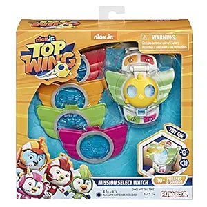 Top Wing Mission Select Watch With Lights, 38 Sounds And Phrases For 4 Team Missions, Includes 4 Mission Badges, Great Toy For Kids Ages 3 Years Old And Up,Multicolor