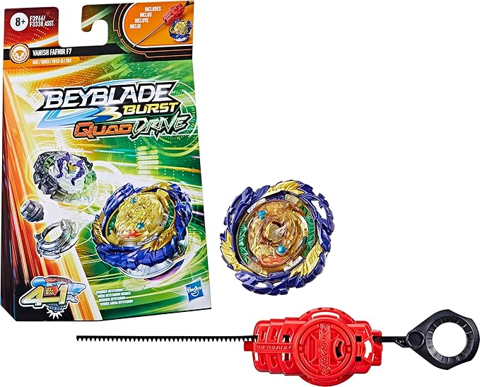 Beyblade Burst Quaddrive Vanish Fafnir F7 - Stamina/Balance Type - Spinning Top Starter Pack Toy, Battling Game Top Toy with Launcher for Kids Ages 8+, Original by Hasbro