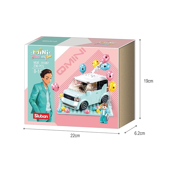 Sluban Mini Handcraft-Mini Car 236 pcs Building Blocks Kit for Girls Aged 8 Years(+) Creative Construction Set Educational STEM Toy, Blocks Compatible with Other Leading Brands, BIS Certified.