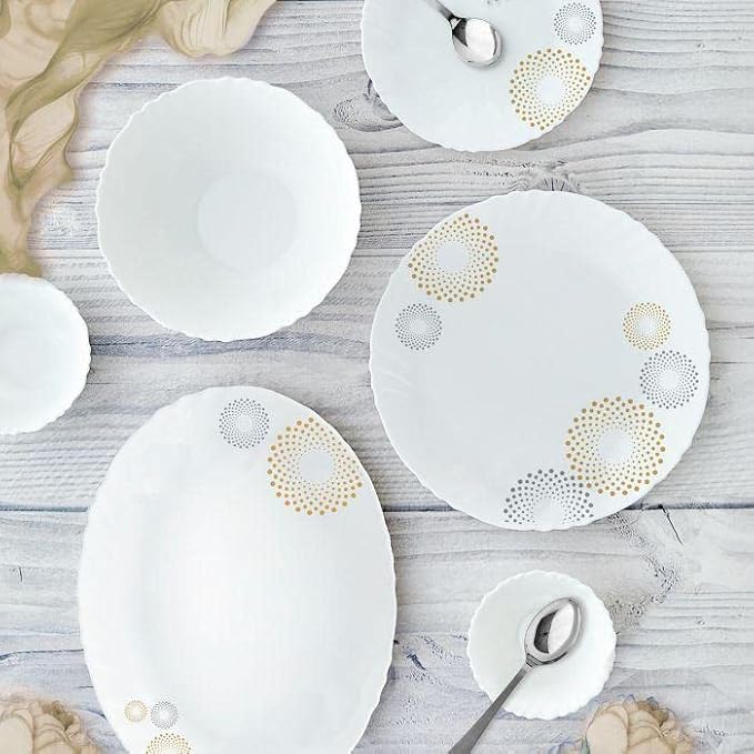 Cello Imperial Crazy Dots OpalWare Dinner Set of 27 Pcs Multicolor