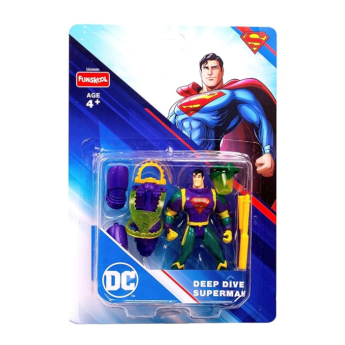 Funskool-Deep Dive Superman,Classic Action Figures with Articulation,6 inches,Collectible,for 4 Year Old Kids and Above,Toy