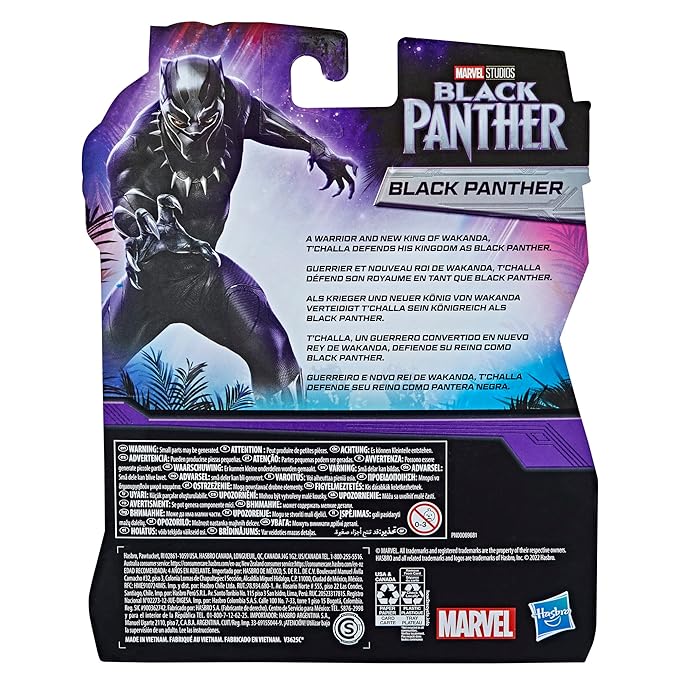 Marvel Black Panther Studios Legacy Collection Black Panther Toy, 6-Inch-Scale Collectible Action Figure, Toys for Kids Ages 4 and Up