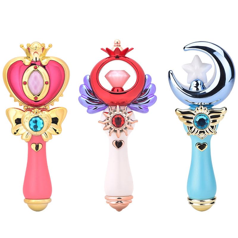 SHANAYA Plastic Electronic Magical Fairy Princess Wand Styling Stick with LED Flashing Lights, Music & Glossy Shine Toy, Multicolour, for 3 Years Old and Up