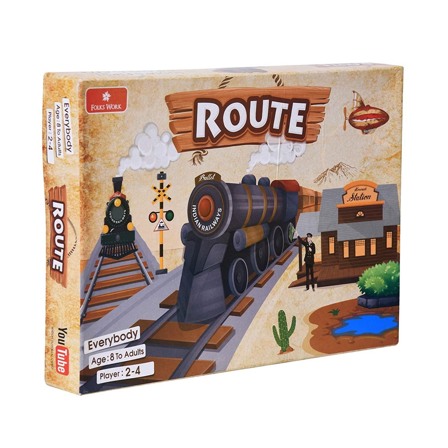 Folks Work Travel Board Games for Kids – Train Travels Route Board Games for Toddler, Players 2 to 4, Suitable For Age 8 Year and Above