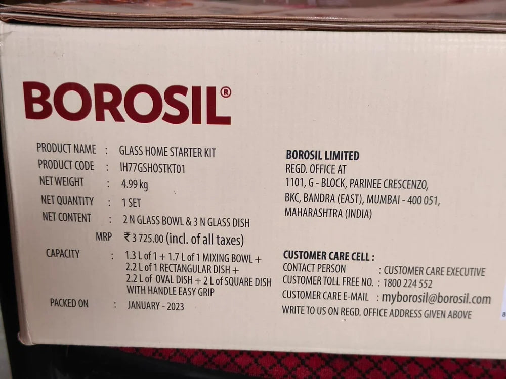 Borosil Home Starter Essential Glass Container Set of 5
