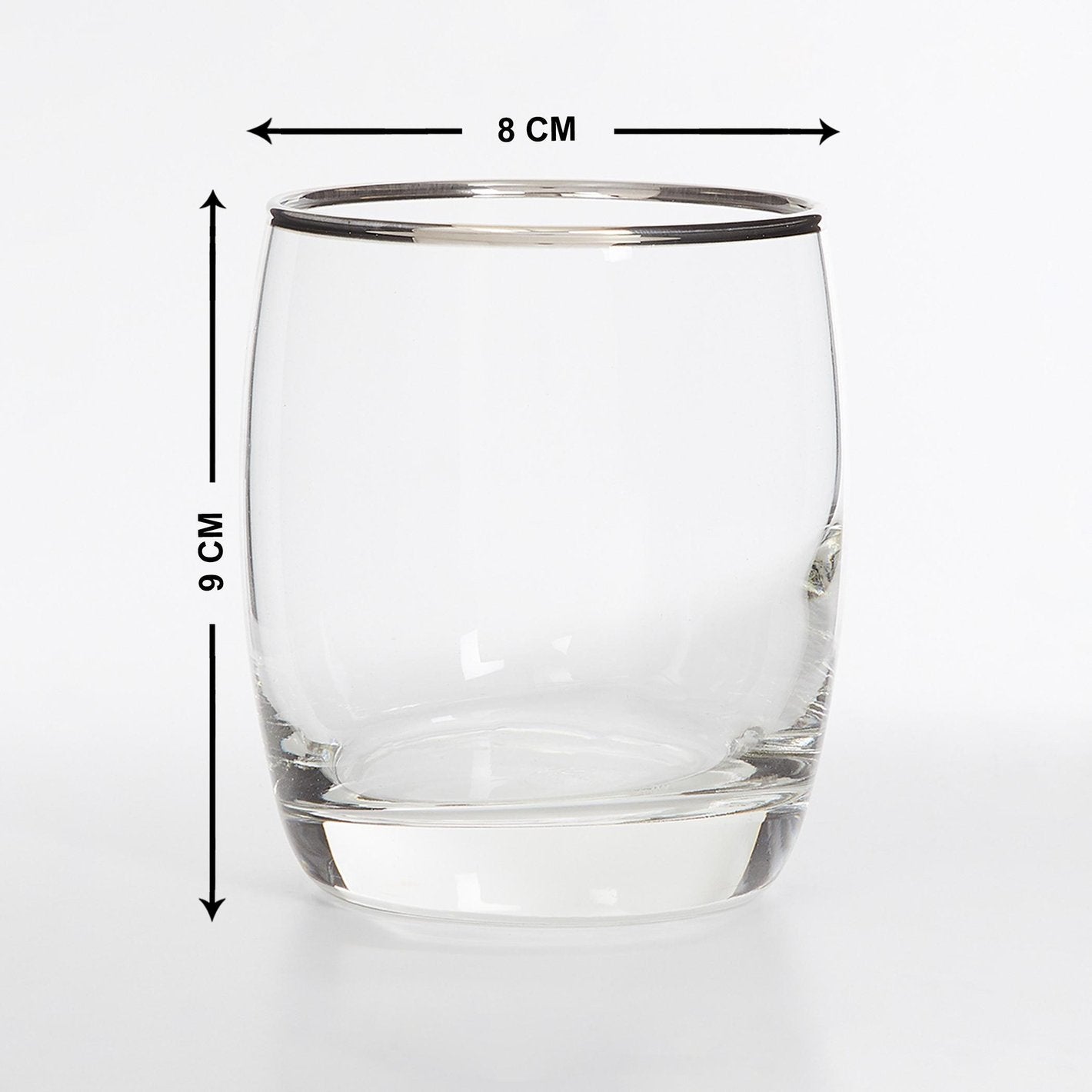 OCEAN 6-piece Platinum Rimmed Ivory Rock Water Glass set- 320 ml