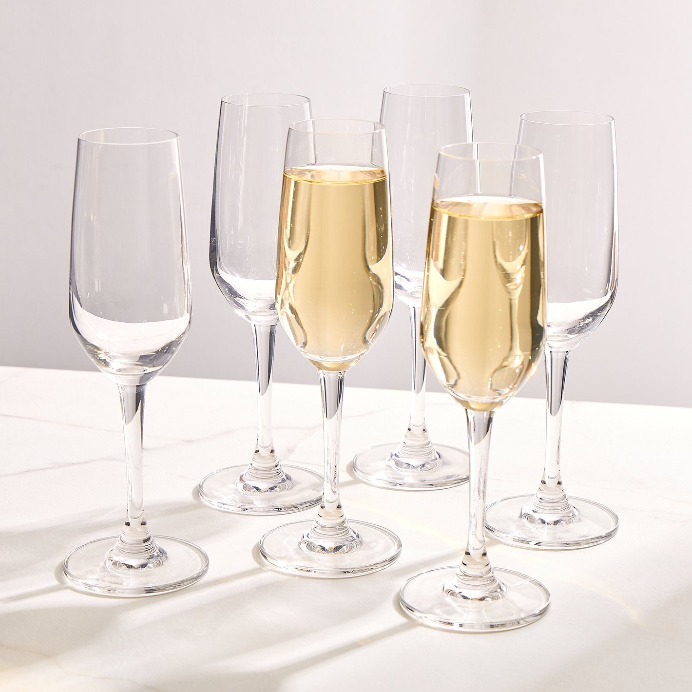 Ocean Lexington Flute Champagne Glass set of 6 Psc, 185ml, Clear | Elegant Glassware for Champagne, Sparkling Wine, Special Occasions | Stylish & Durable Design Perfect for House Parties & Celebration