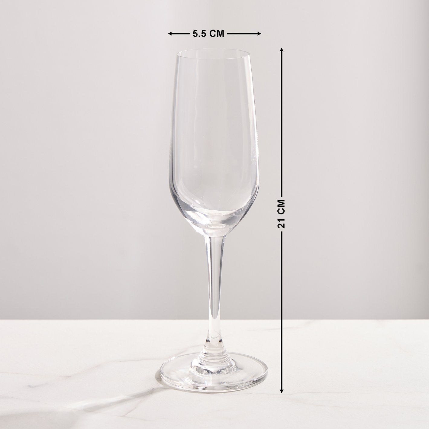 Ocean Lexington Flute Champagne Glass set of 6 Psc, 185ml, Clear | Elegant Glassware for Champagne, Sparkling Wine, Special Occasions | Stylish & Durable Design Perfect for House Parties & Celebration