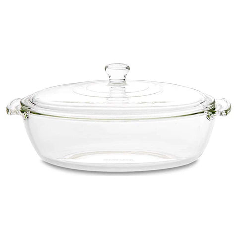 Borosil Deep Oval Casserole With Glass Lid 1.3