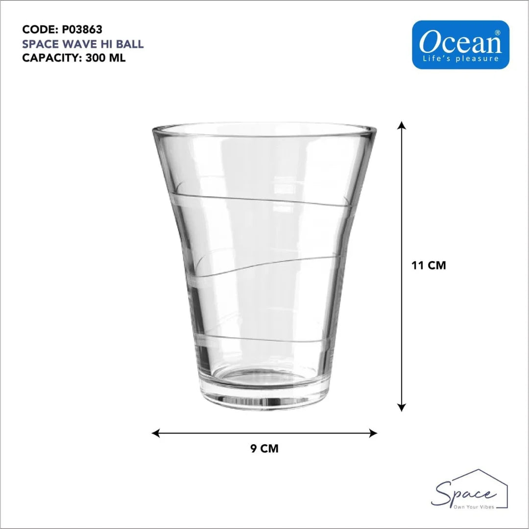 Ocean SPACE WAVE HI BALL , 300 ml, Set of 6