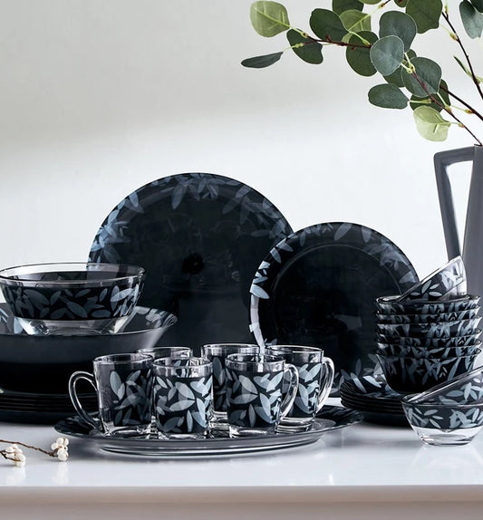 Luminarc Moonflower Grey Simply 33Pc Dinner Set