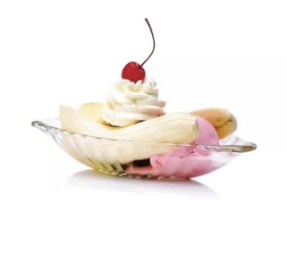 Ocean Alaska Banana Split Dish | Set of 6 | Soda Lime Glass | Clear & Transparent | Used to Serve Dessert, Ice Cream, Snacks & Other Side Dishes | Home Party, Offices, Hotel & Restaurant