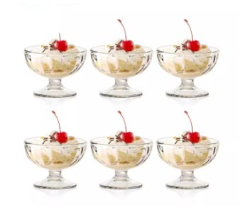 Ocean Alaska Ice Cream Cup 7 1/4 oz (205ml) | Set of 6 | Soda Lime Glass | Clear & Transparent | Used to Serve Ice Cream, Dessert | Home Party, Offices | Hotel & Restaurant