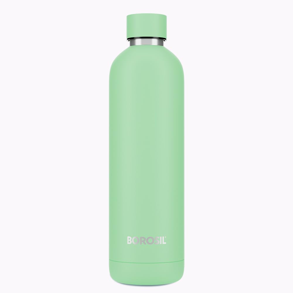 Borosil Hydra Pacific Stainless 700 ml Insulated Water Bottle | Stainless Steel Bottle | Double Wall Vacuum Insulation | 12 Hours Hot & Cold | 1 Year Warranty