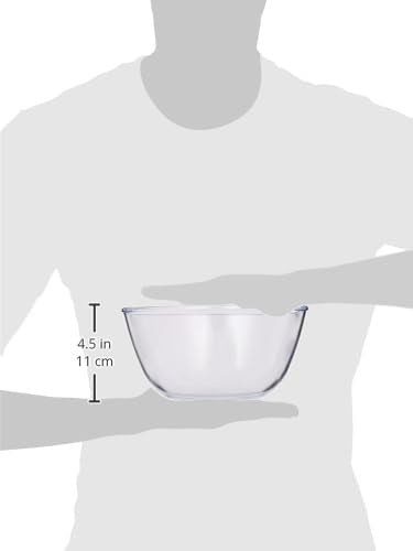 Borosil Glass Mixing & Serving Bowl, Oven & Microwave Safe Bowl, 1.7 L, Borosilicate Glass, Clear
