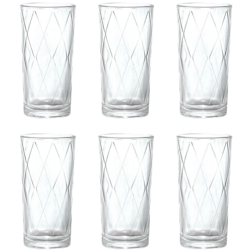 Roxx Set of 6 Transparent Glass Diabolic Tumbler 250ml