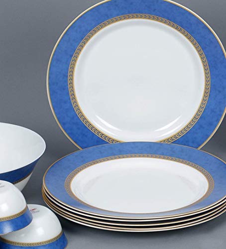 Diva From La Opala Sovrana Ameerah Opalware Sovrana Dinner Set, 33-Pieces, Blue, Standard
