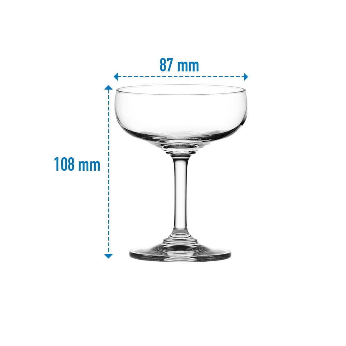Ocean Glass Classic Saucer Champagne Set - Transparent, 135ml - Set of 6 Stylish Glasses for Celebrations, Kitchen Accessories Or Gifting | Perfect for Sparkling Wine, Cocktails, or Desserts