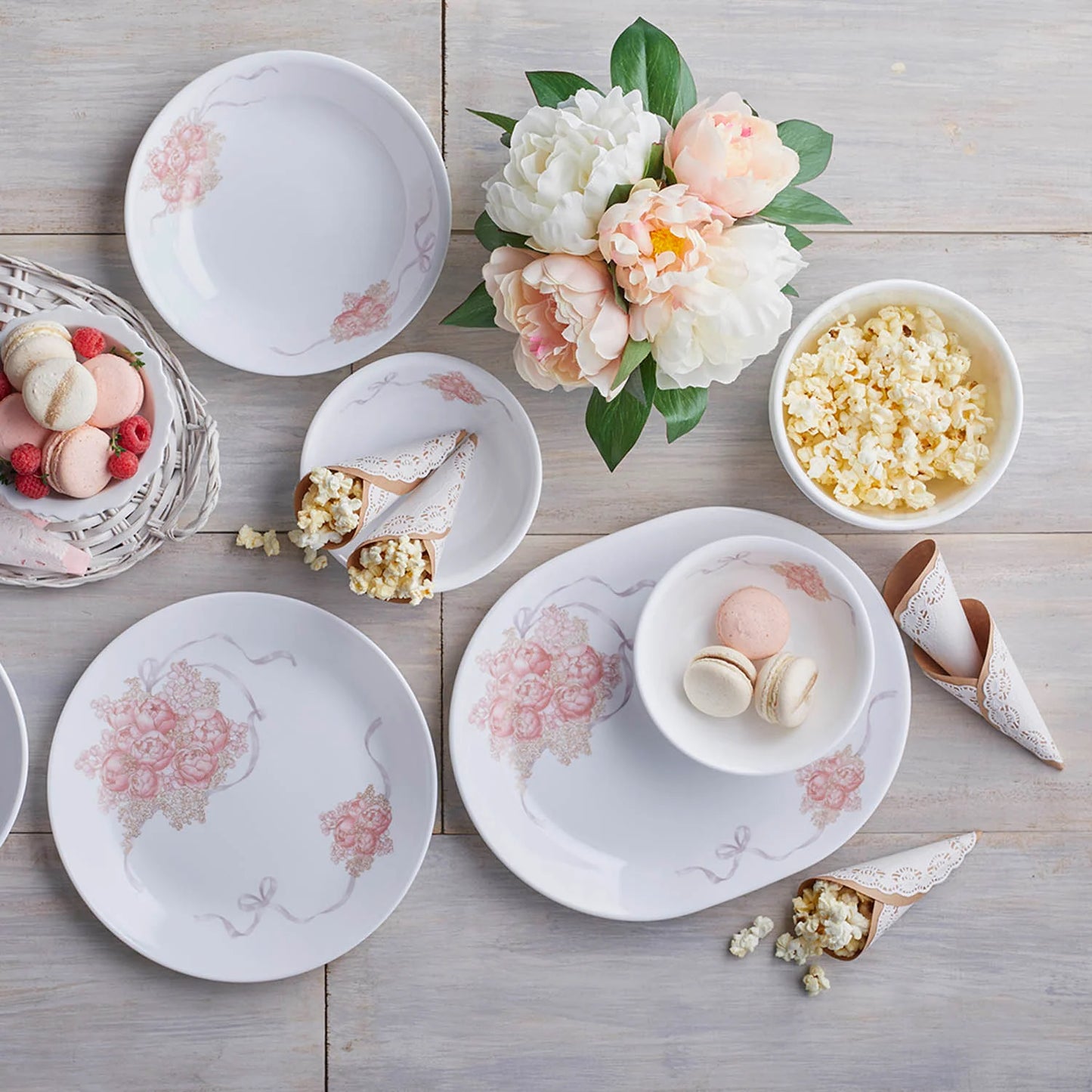 Corelle Peony Bouquet 30 Pcs Dinner Set