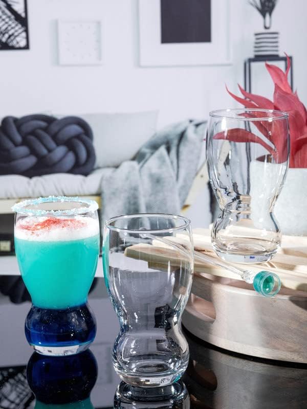 ROXX Fountain Tumbler Hb 365 Ml - Juice Glass with Stunning Heavy Base for Multi-Purpose use for Juice, Water, Cold Drinks, Whiskey, Welcome Drinks & etc, Set of 6