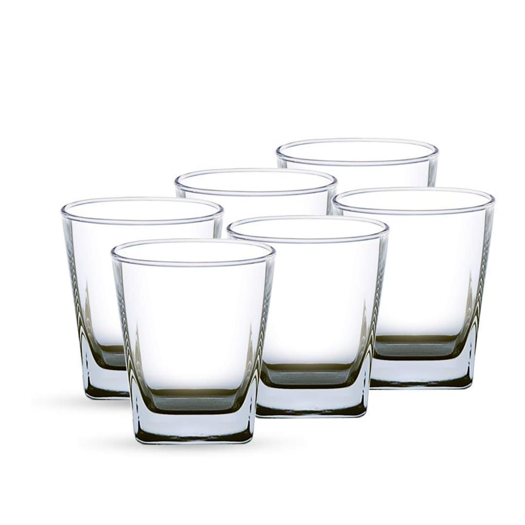 Ocean Plaza Rock 295ml Tumbler Set of 6 – Stylish Glassware for Whiskey, Cocktails, and Everyday Drinks | Dishwasher Safe | Clear & Transparent | ome Party, Offices, Hotel & Restaurant