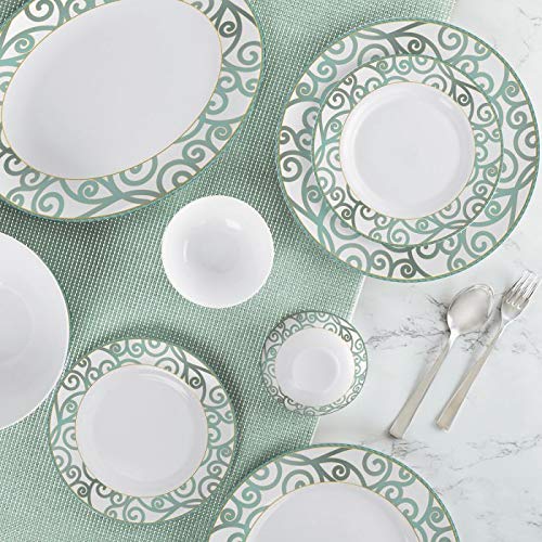 Cello Ariana Green Swirl Dinner Set of 27 Pcs