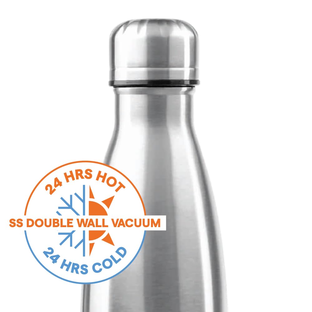 Borosil - Stainless Steel Hydra Bolt - Vacuum Insulated Flask Water Bottle, 750ML