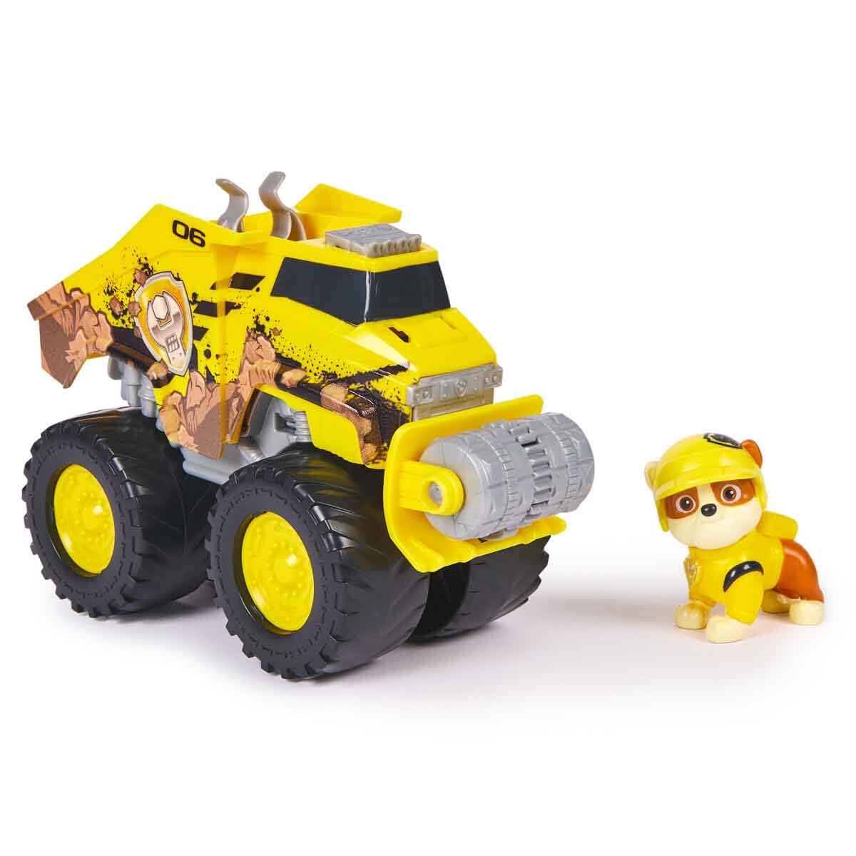 Paw Patrol Rubble Rescue Wheels - Collectable Action Car Figure - Children's Toy for 3 Years and Above | Rescue Wheels Excavator Pack with Roller with Rubble Figure Paw Patrol vehicle for children from 3 years old.