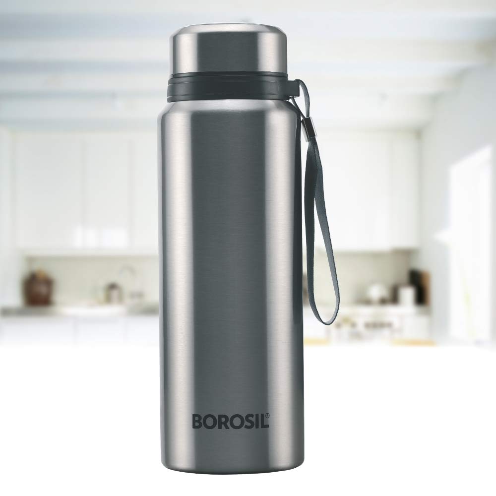 Borosil Hydra Natural Stainless Steel Vacuum Insulated Flask Water Bottle 750ml