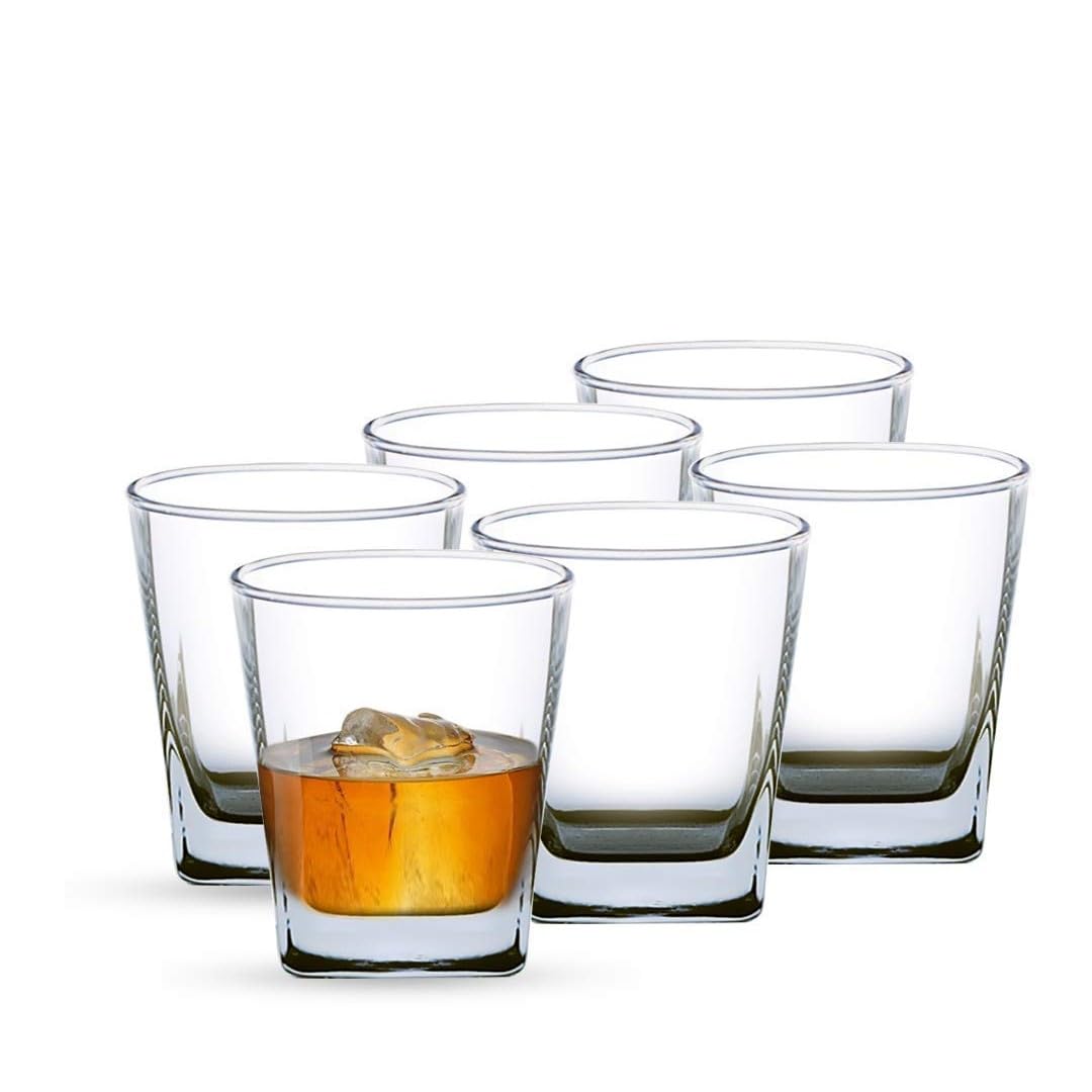 Ocean Plaza Rock 295ml Tumbler Set of 6 – Stylish Glassware for Whiskey, Cocktails, and Everyday Drinks | Dishwasher Safe | Clear & Transparent | ome Party, Offices, Hotel & Restaurant